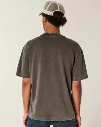 Camiseta de algodón lavado de peso pesado y corte cuadrado