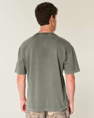 Camiseta de algodón lavado de peso pesado y corte cuadrado Camiseta de algodón lavado de peso pesado y corte cuadrado