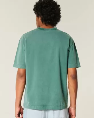 Camiseta de algodón lavado de peso pesado y corte cuadrado