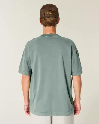 Camiseta de algodón lavado de peso pesado y corte cuadrado