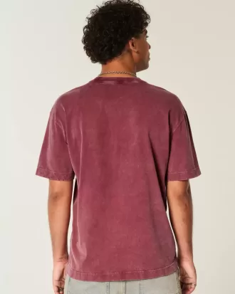 Camiseta de algodón lavado de peso pesado y corte cuadrado