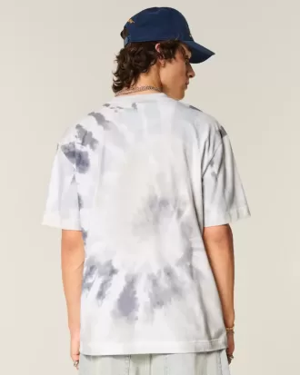 Camiseta de algodón tie-dye de corte cuadrado y peso pesado
