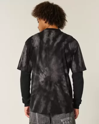 Camiseta de algodón tie-dye de corte cuadrado y peso pesado