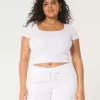 Camiseta de bebé con cuello cuadrado acanalado
