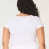 Camiseta de bebé con cuello cuadrado acanalado