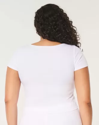 Camiseta de bebé con cuello cuadrado acanalado