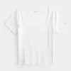 Camiseta de bebé con cuello cuadrado acanalado