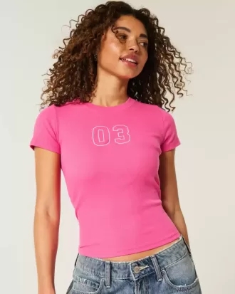 Camiseta de bebé con gráfico de números acanalados