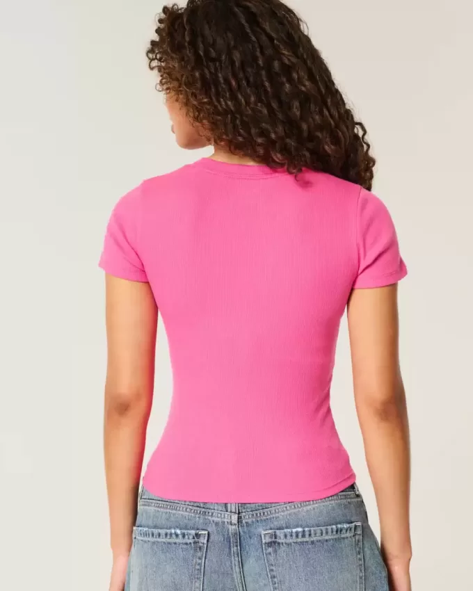 Camiseta de bebé con gráfico de números acanalados