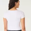 Camiseta de bebé de cuello cuadrado y tela sin costuras