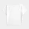 Camiseta de bebé de cuello cuadrado y tela sin costuras