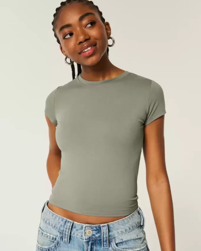Camiseta de bebé de tejido suave y elástico sin costuras