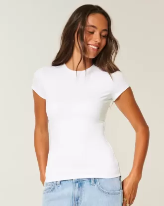 Camiseta de bebé de tela sin costuras con cuello redondo