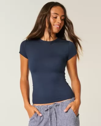 Camiseta de bebé de tela sin costuras con cuello redondo