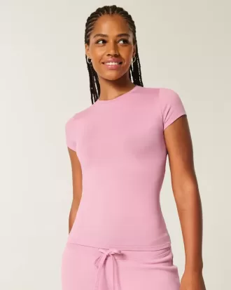 Camiseta de bebé de tela sin costuras con cuello redondo
