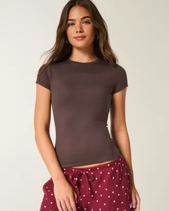 Camiseta de bebé de tela sin costuras con cuello redondo