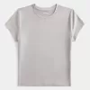 Camiseta de bebé de tela sin costuras con cuello redondo