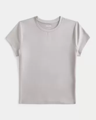 Camiseta de bebé de tela sin costuras con cuello redondo