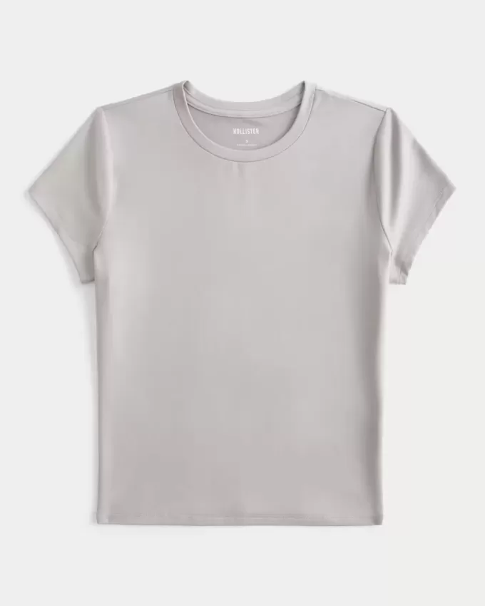 Camiseta de bebé de tela sin costuras con cuello redondo