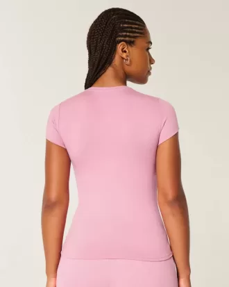 Camiseta de bebé de tela sin costuras con cuello redondo