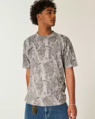 Camiseta de camuflaje de peso pesado y corte cuadrado
