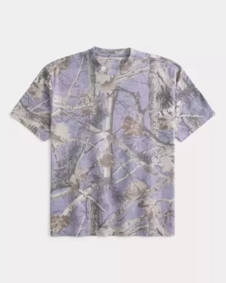 Camiseta de camuflaje de peso pesado y corte cuadrado