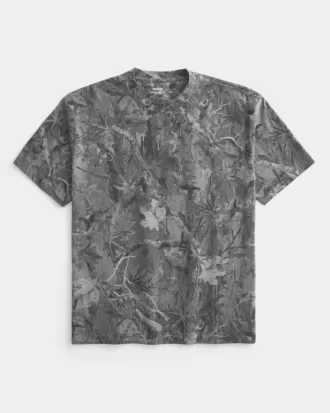 Camiseta de camuflaje de peso pesado y corte cuadrado