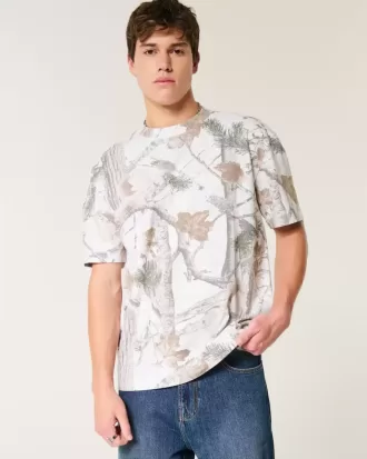 Camiseta de camuflaje de peso pesado y corte cuadrado