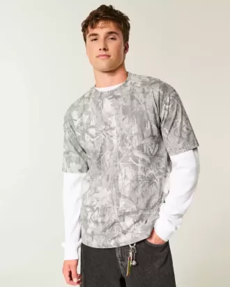 Camiseta de camuflaje de peso pesado y corte cuadrado Camiseta de camuflaje de peso pesado y corte cuadrado