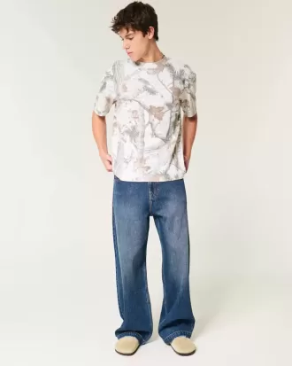 Camiseta de camuflaje de peso pesado y corte cuadrado
