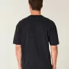 Camiseta de cuello redondo con adornos de estrellas y peso pesado de estilo cuadrado Camiseta de cuello redondo con adornos de estrellas y peso pesado de estilo cuadrado