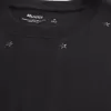 Camiseta de cuello redondo con adornos de estrellas y peso pesado de estilo cuadrado Camiseta de cuello redondo con adornos de estrellas y peso pesado de estilo cuadrado