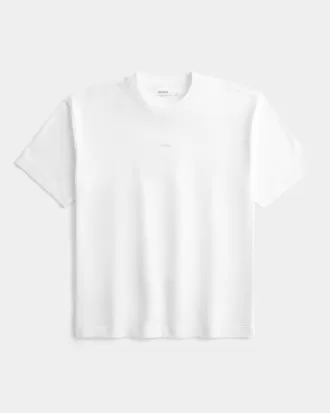 Camiseta de cuello redondo con logotipo de peso pesado y caja