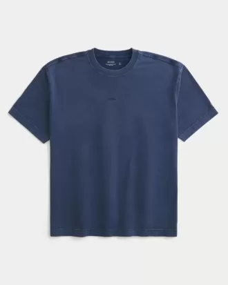 Camiseta de cuello redondo con logotipo de peso pesado y caja