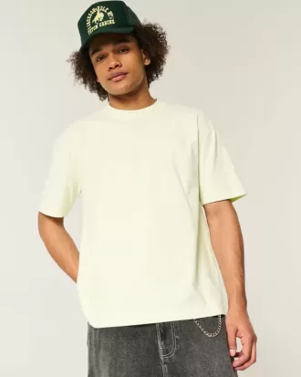 Camiseta de cuello redondo de peso pesado y corte cuadrado
