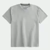 Camiseta de cuello redondo elástica y relajada