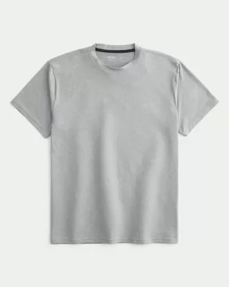 Camiseta de cuello redondo elástica y relajada