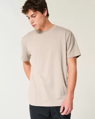 Camiseta de cuello redondo elástica y relajada