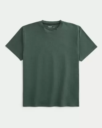 Camiseta de cuello redondo elástica y relajada Camiseta de cuello redondo elástica y relajada