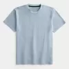 Camiseta de cuello redondo elástica y relajada