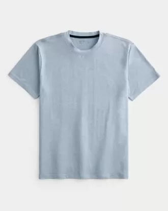 Camiseta de cuello redondo elástica y relajada