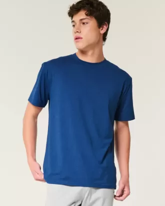 Camiseta de cuello redondo elástica y relajada