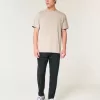 Camiseta de cuello redondo elástica y relajada