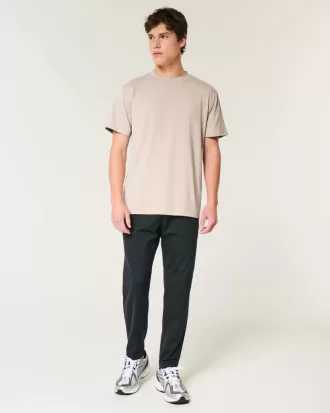 Camiseta de cuello redondo elástica y relajada