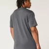 Camiseta de cuello redondo elástica y relajada