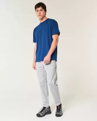 Camiseta de cuello redondo elástica y relajada