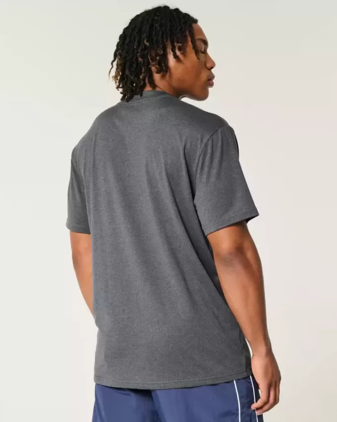 Camiseta de cuello redondo elástica y relajada