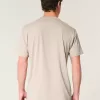 Camiseta de cuello redondo elástica y relajada
