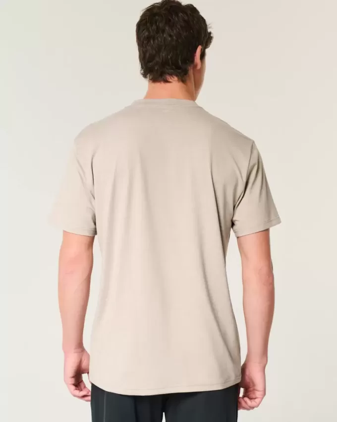 Camiseta de cuello redondo elástica y relajada