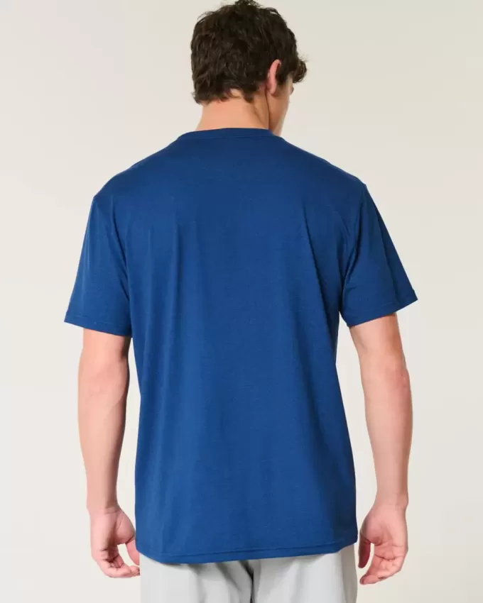 Camiseta de cuello redondo elástica y relajada